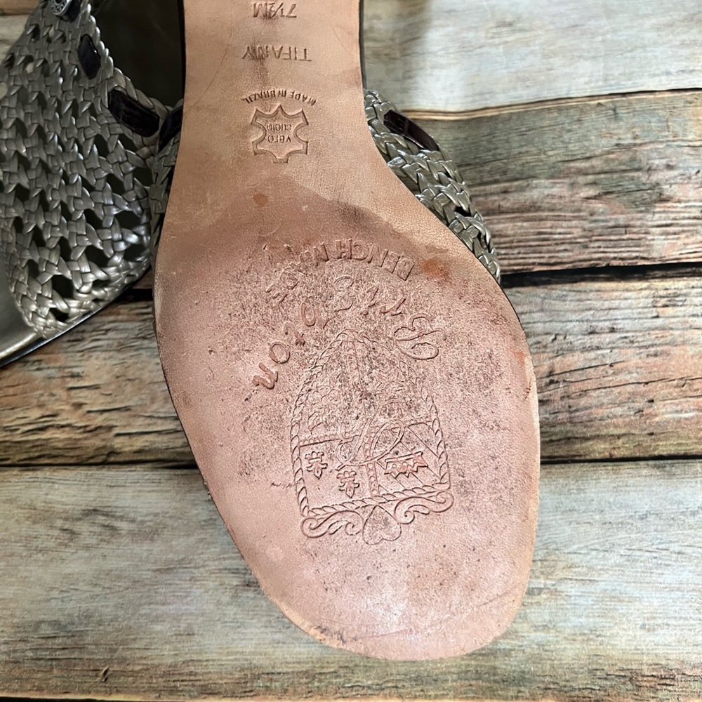Brighton Tifany Platinum Slip On Heeled Slides Size 7.5M - Picture 11 of 16